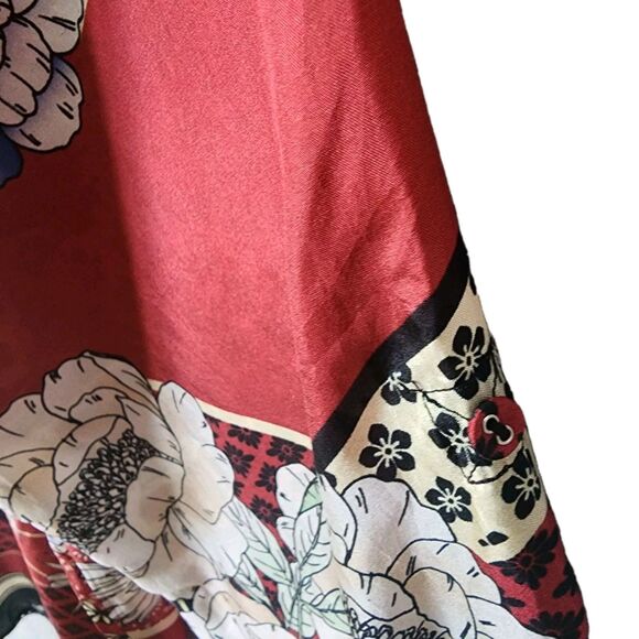 Johnny Was 100% Silk Crane Mallory Shirt Tunic Size XL Open Neckline Long Sleeve - Picture 8 of 11